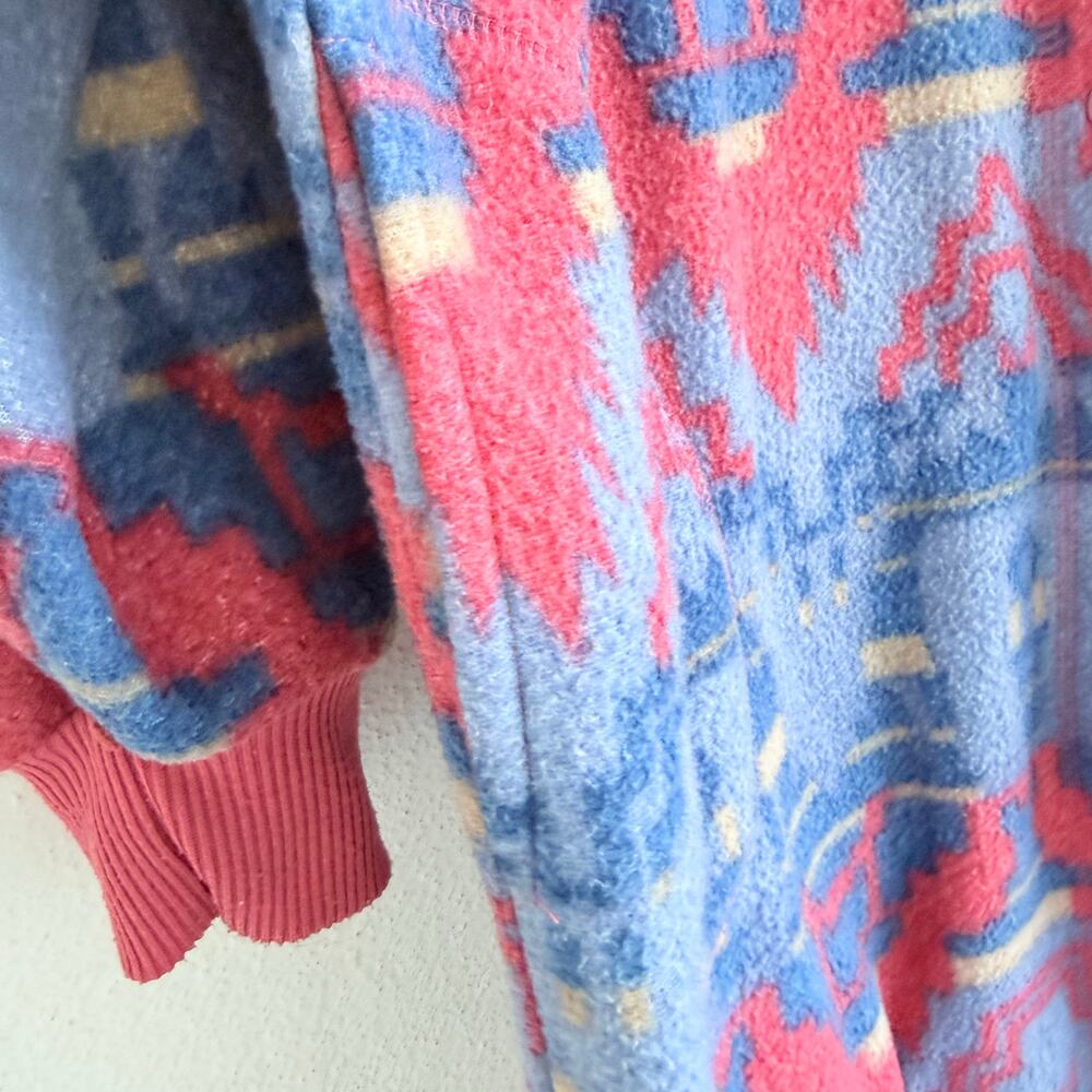 Vtg Aztec Robe Blanket Duster Southwestern Housec… - image 4